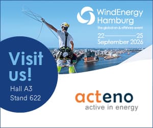 acteno energy at WindEnergy Hamburg 2026 – Hall A3, Stand 622